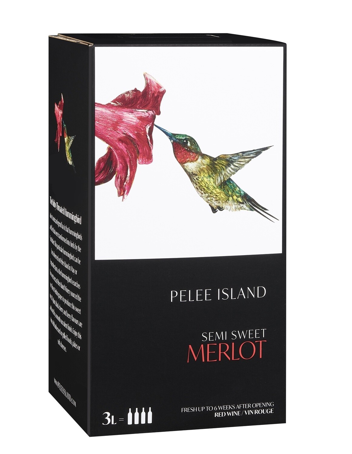 PELEE ISLAND SEMI SWEET MERLOT, Size: 3 L