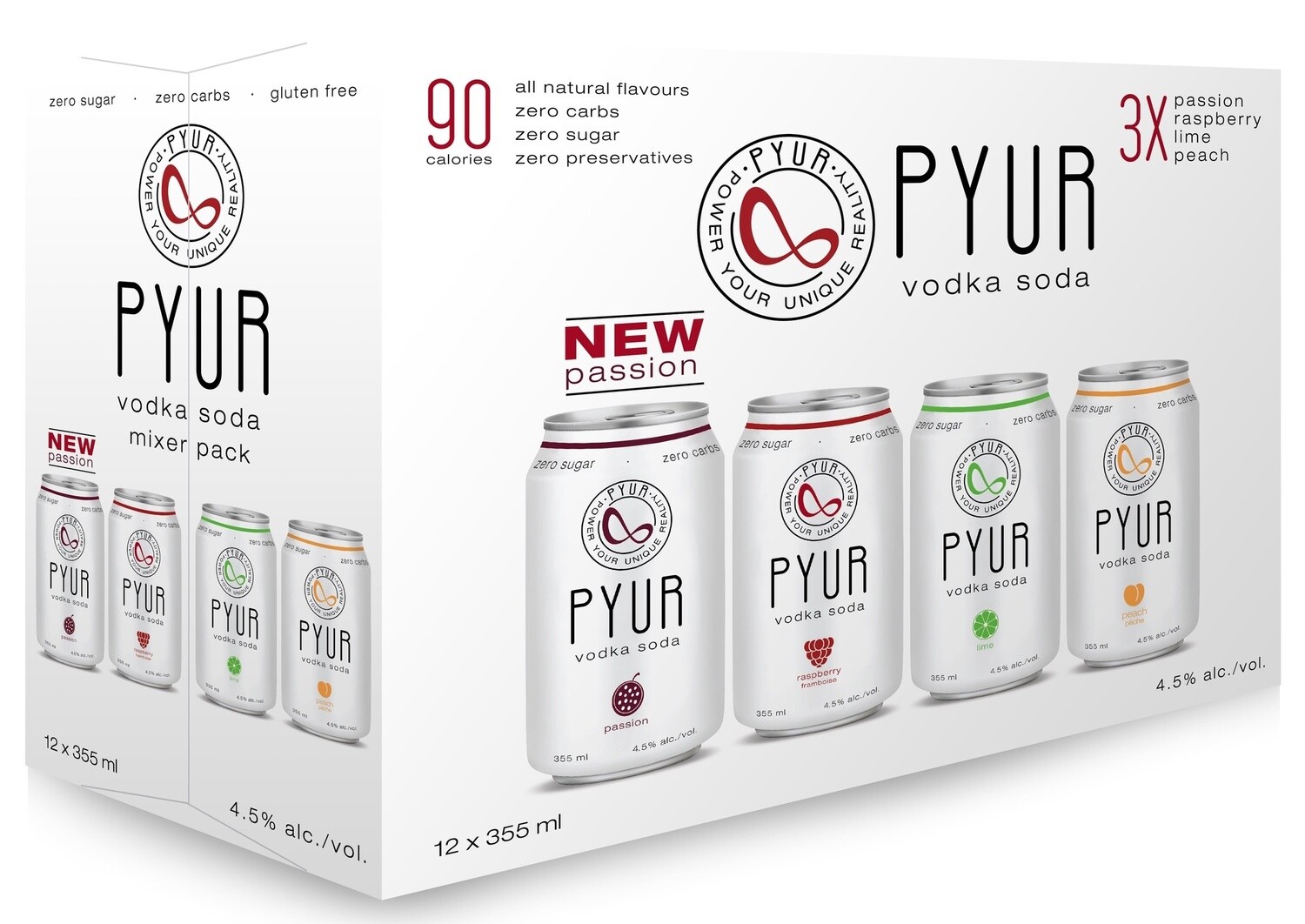 PYUR VODKA SODA MIXER PACK, Size: 12 Cans