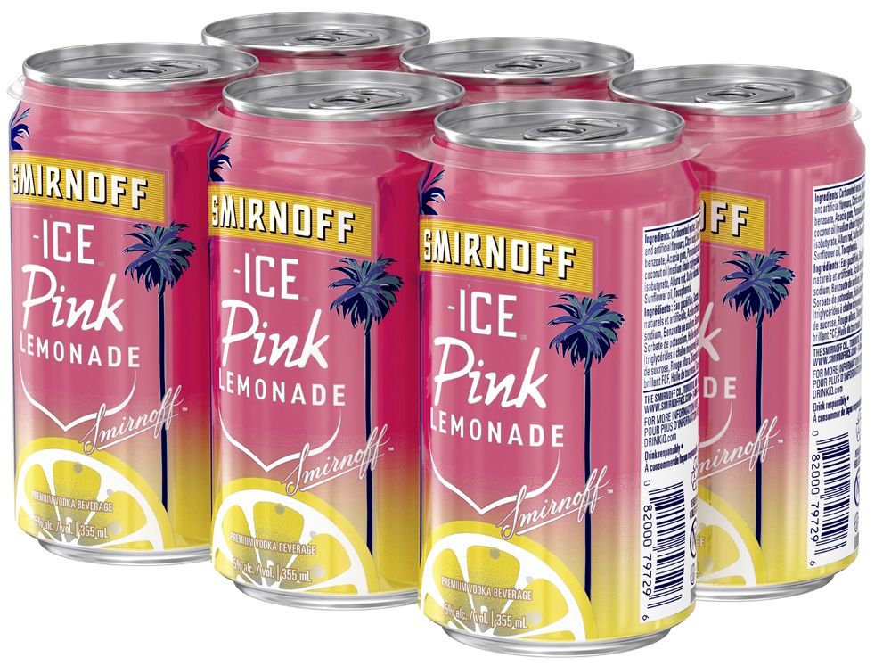 SMIRNOFF ICE PINK LEMONADE, Size: 6 Cans