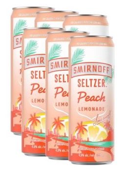 SMIRNOFF SELTZER PEACH LEMONADE, Size: 6 Cans
