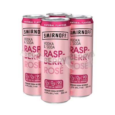 SMIRNOFF VODKA &amp; SODA RASPBERRY ROSE