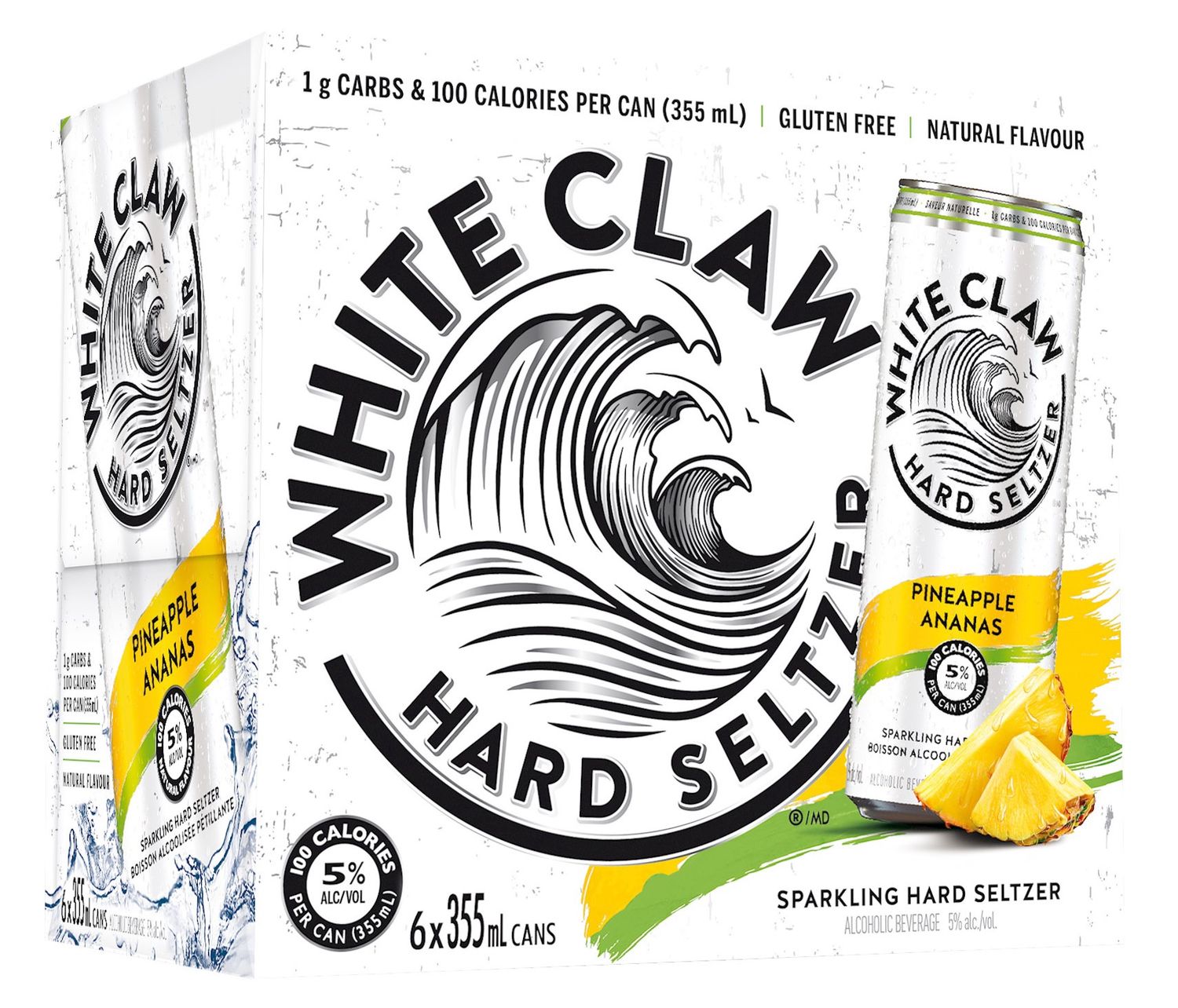 WHITE CLAW PINEAPPLE, Size: 6 Cans