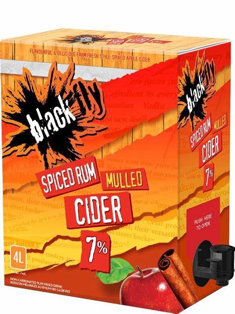 BLACK FLY SPICED RUM MULLED CIDER, Size: 4000 ml