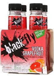 BLACK FLY VODKA GRAPEFRUIT, Size: 4 Bottles