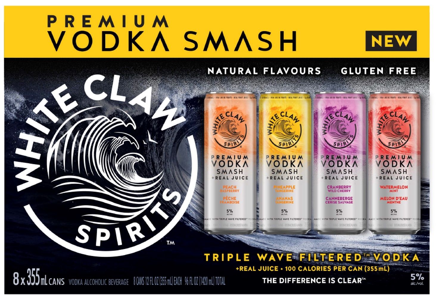 WHITE CLAW VODKA SMASH, Size: 8 Cans