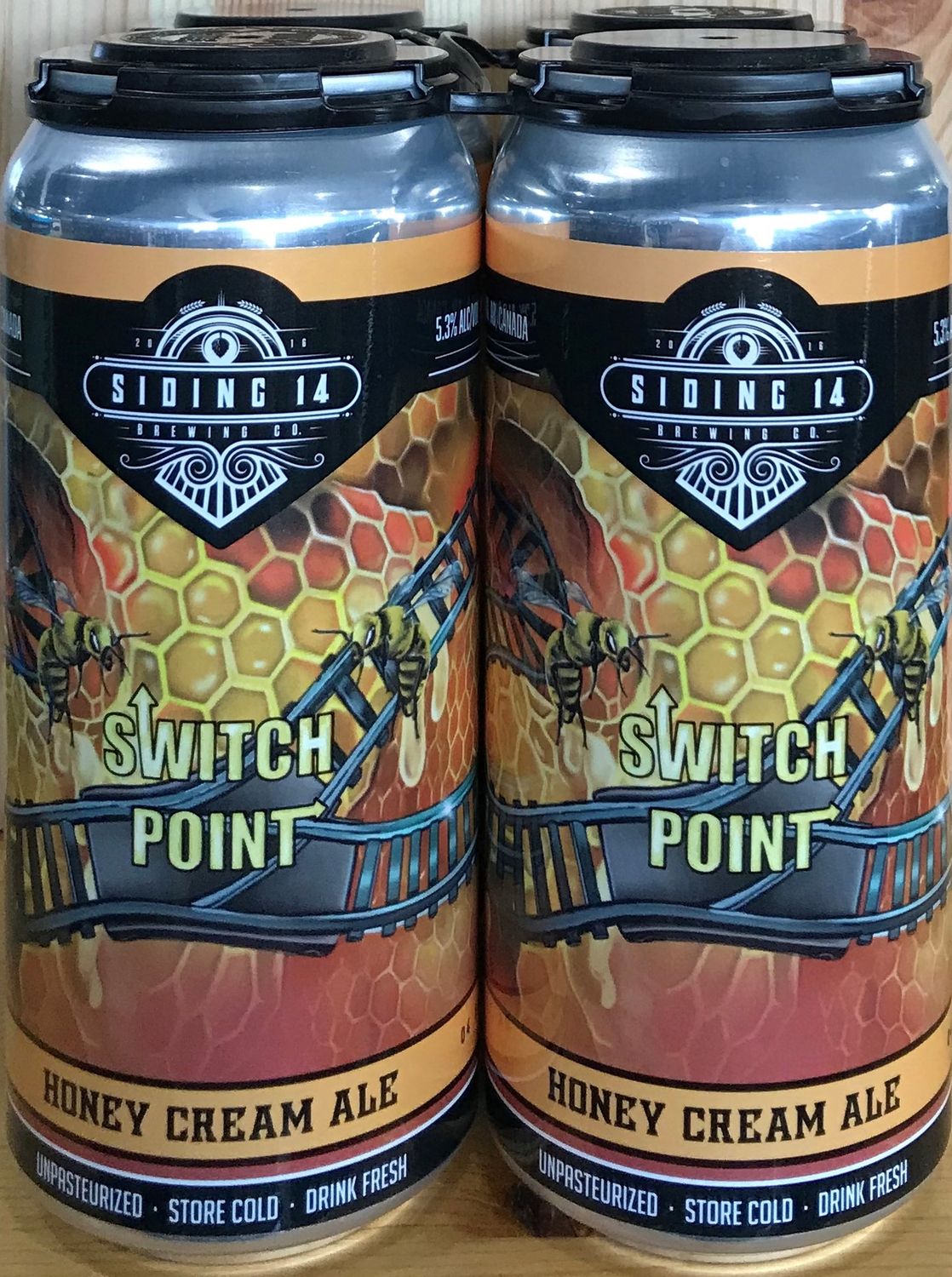 SWITCH POINT HONEY CREAM ALE, Size: 4 Cans