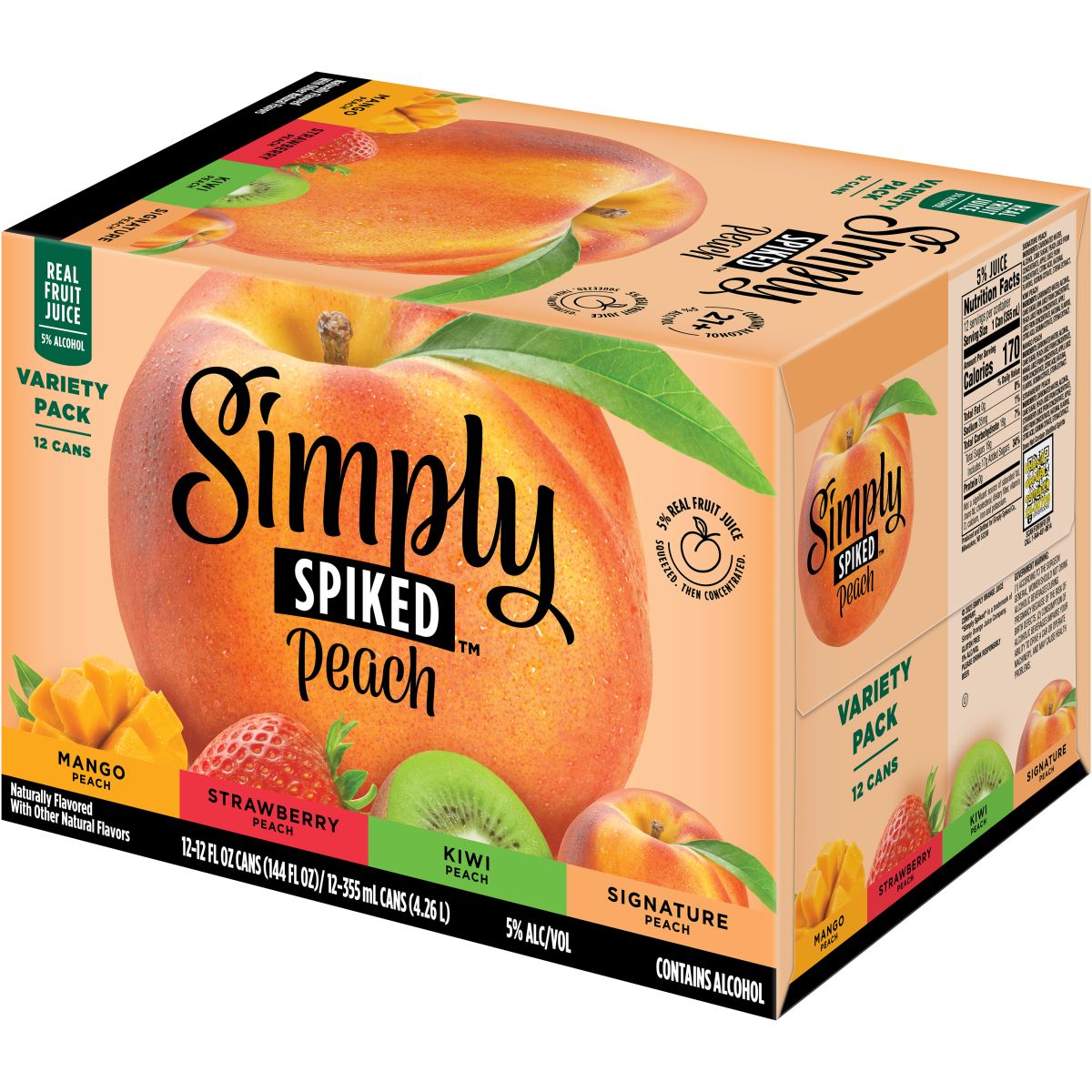 SIMPLY PEACH VARIETY PACK, Size: 12 Cans