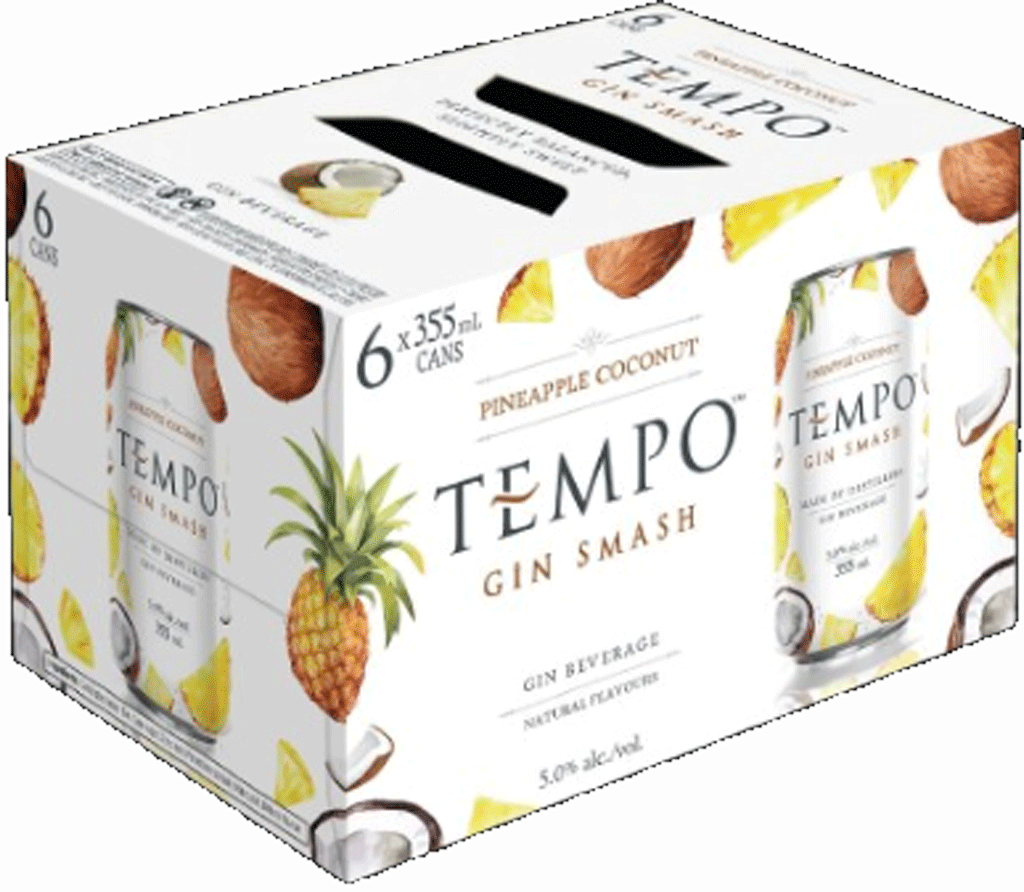 TEMPO GIN SMASH PINEAPPLE COCONUT, Size: 6 Cans