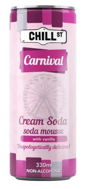 CHILL CARNIVAL CREAM SODA NON ALC, Size: 330 ml