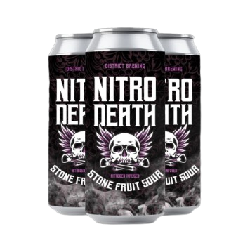 DISTRICT NITRO DEATH STONE FRUIT SOUR, Size: 4 Cans