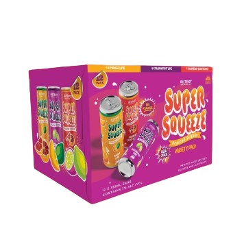 DISTRICT SUPER SQUEEZE SELTZER VARIETY, Size: 12 Cans