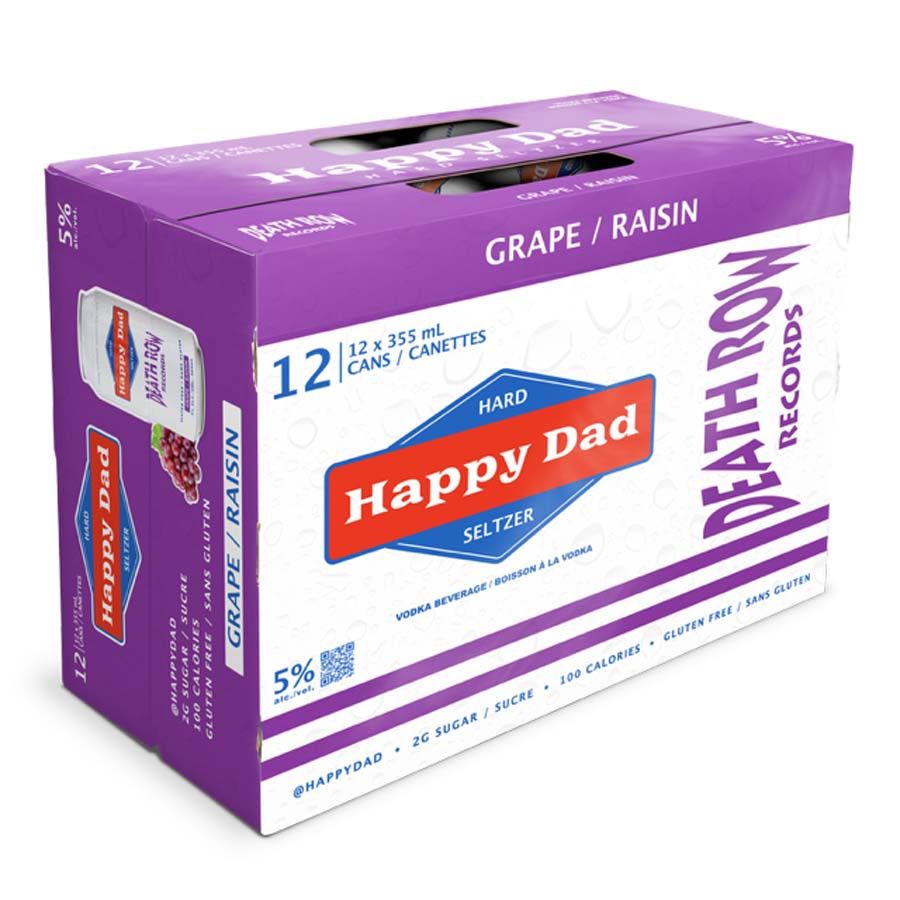 HAPPY DAD HARD SELTZER GRAPE, Size: 12 Cans