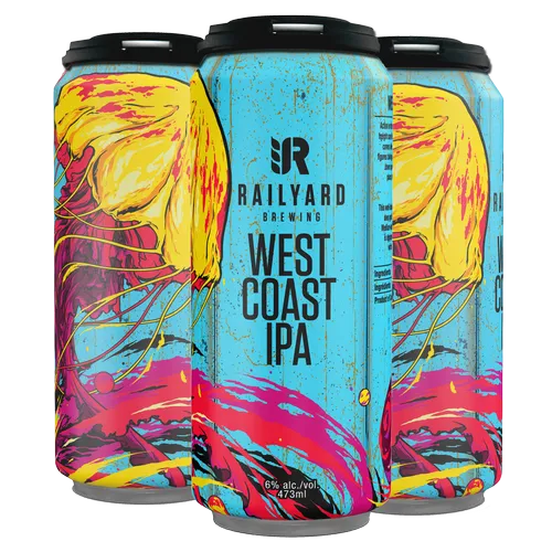 RAILYARD WEST COAST IPA, Size: 4 Cans