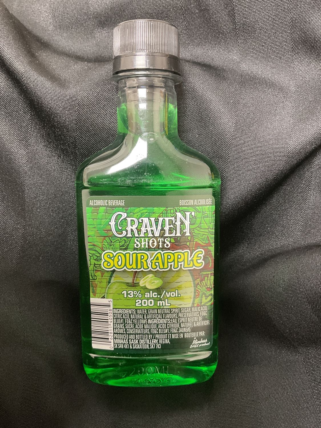 CRAVEN SHOTS SOUR APPLE, Size: 200 ml