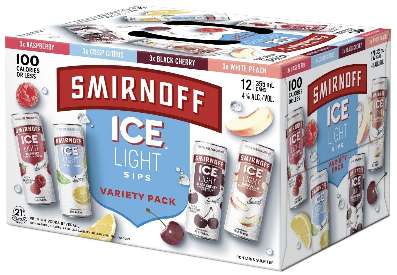 SMIRNOFF ICE LIGHT VARIETY, Size: 12 Cans