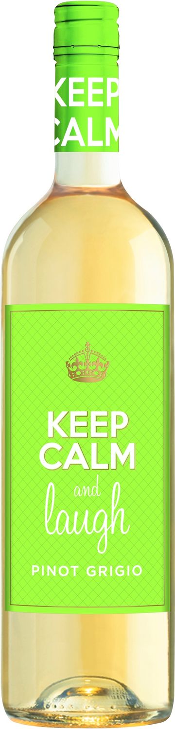KEEP CALM &amp; LAUGH PINOT GRIGIO, Size: 750 ml