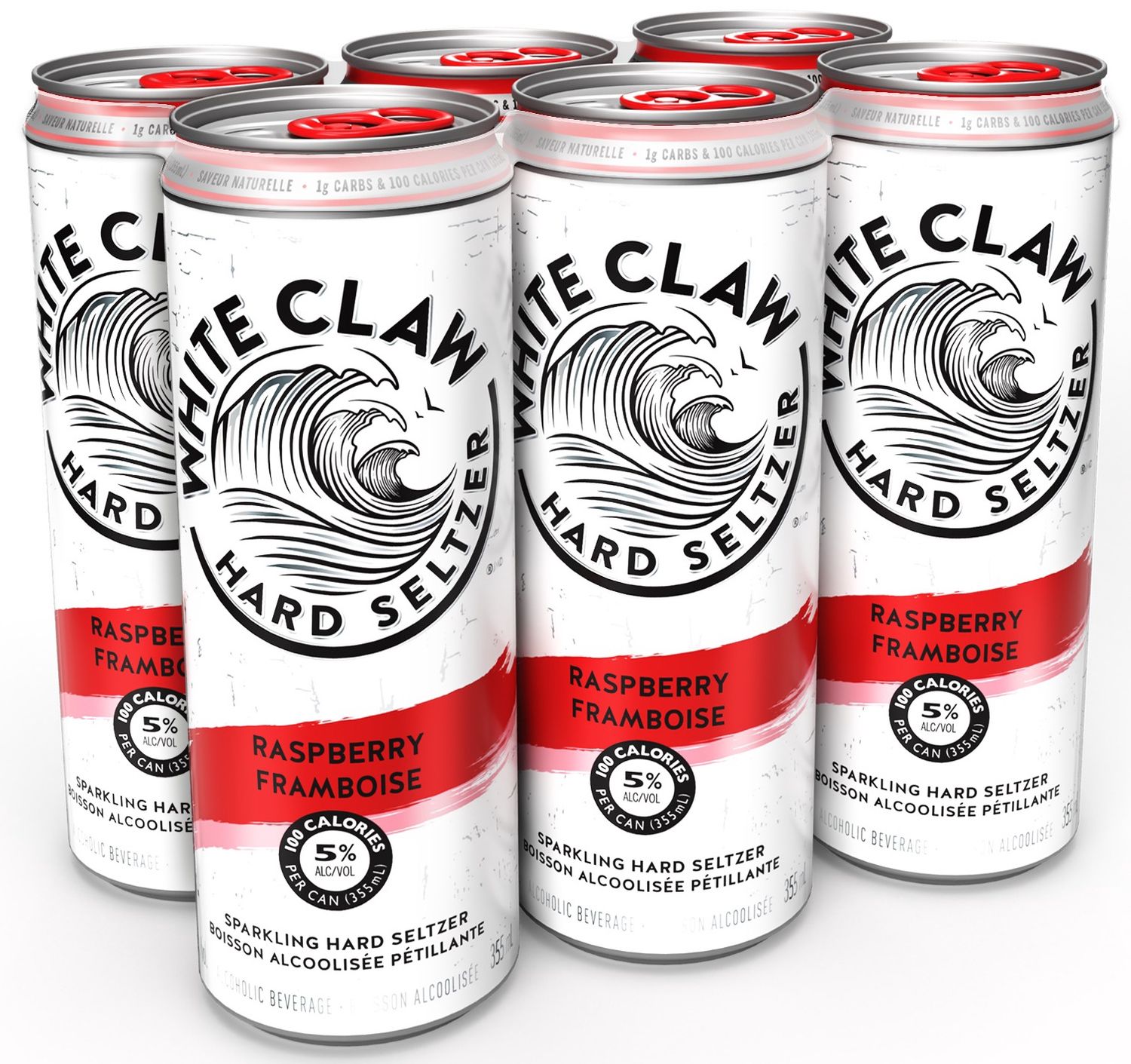 WHITE CLAW RASPBERRY, Size: 6 Cans