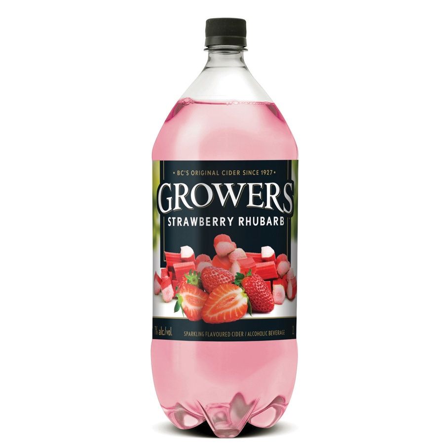 GROWERS STRAWBERRY RHUBARB, Size: 2L PET