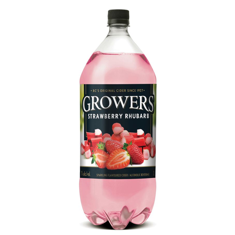 GROWERS STRAWBERRY RHUBARB, Size: 2L PET