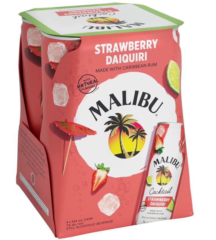 MALIBU STRAWBERRY DAQUIRI, Size: 4 Cans