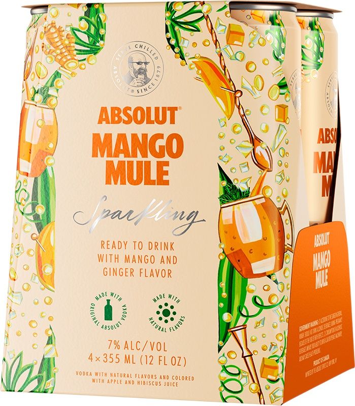 ABSOLUT MANGO MULE COCKTAIL, Size: 4 Cans