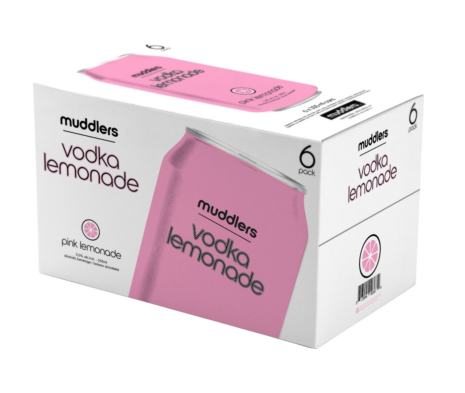 MUDDLER'S VODKA PINK LEMONADE, Size: 6 Cans