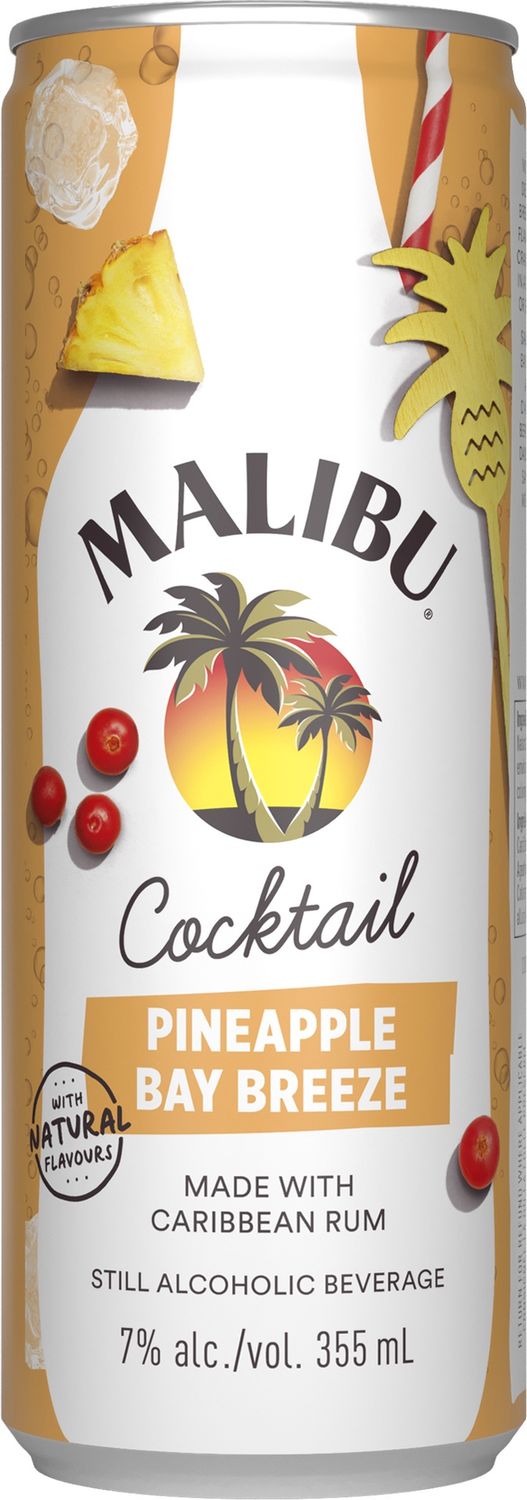 MALIBU PINEAPPLE BAY BREEZE, Size: 4 Cans