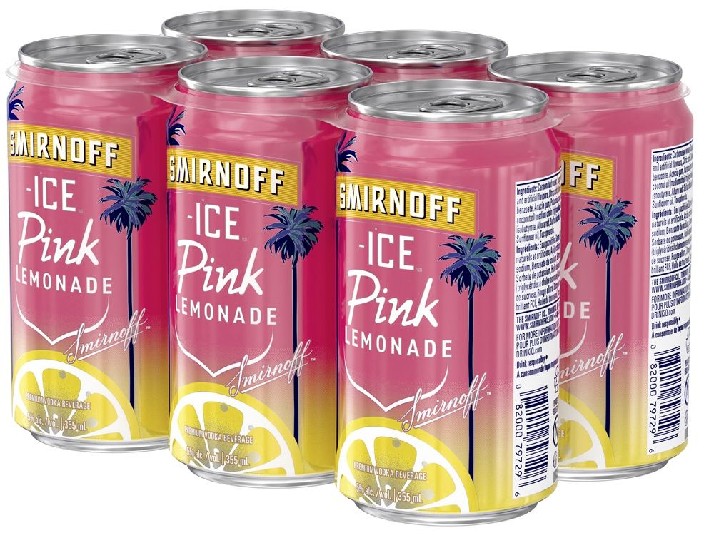 SMIRNOFF ICE PINK LEMONADE, Size: 6 Cans