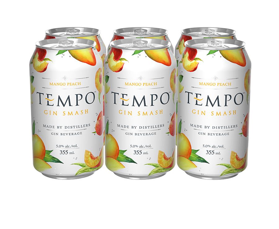 TEMPO GIN SMASH MANGO PEACH, Size: 6 Cans