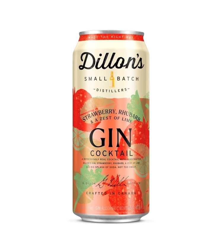 DILLON'S STRAWBERRY RHUBARB &amp; A ZEST OF LIME, Size: 1 Can