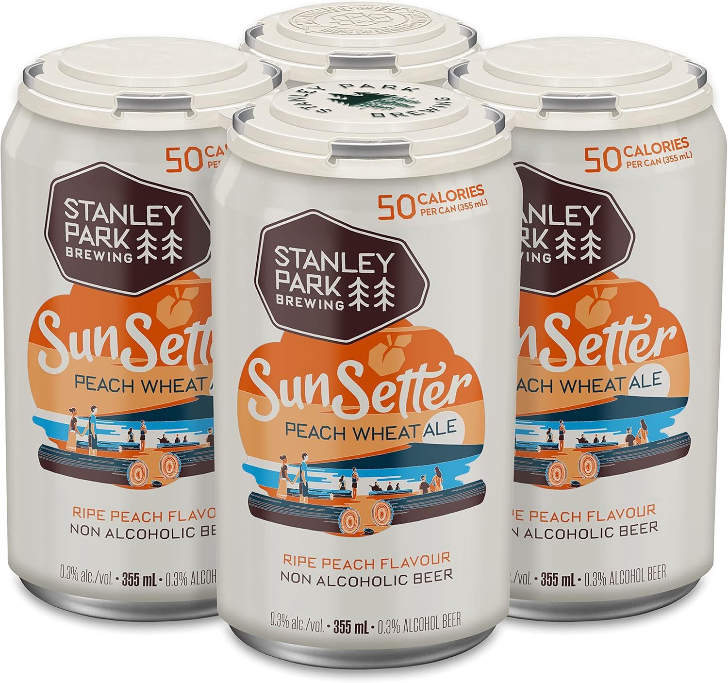 STANLEY PARK NON ALC SUNSETTER PEACH ALE, Size: 4 Cans