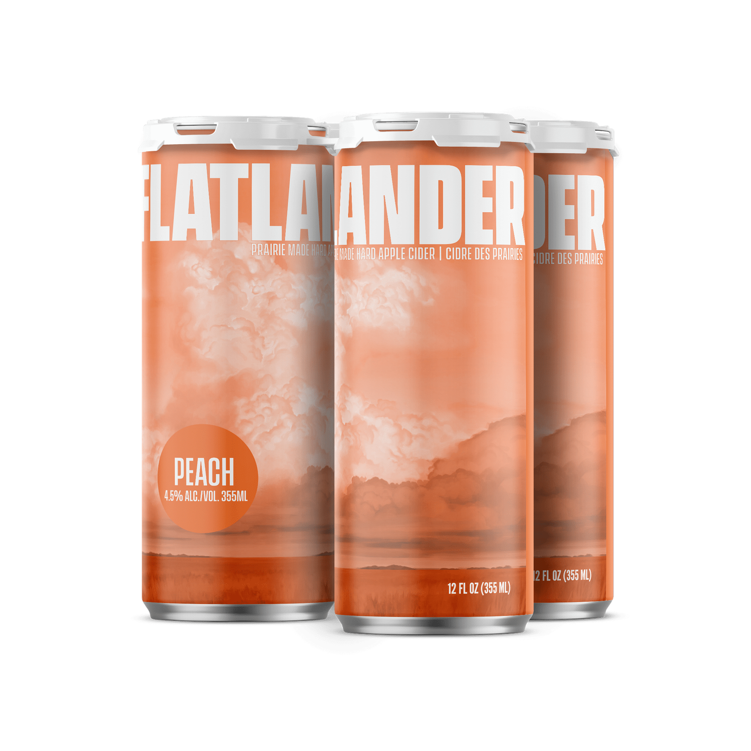 FLATLANDER PEACH CIDER, Size: 4 Cans