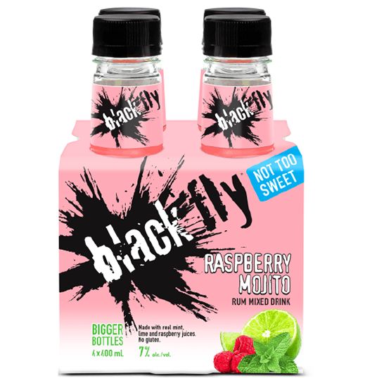 BLACK FLY RASPBERRY MOJITO, Size: 4 Bottles