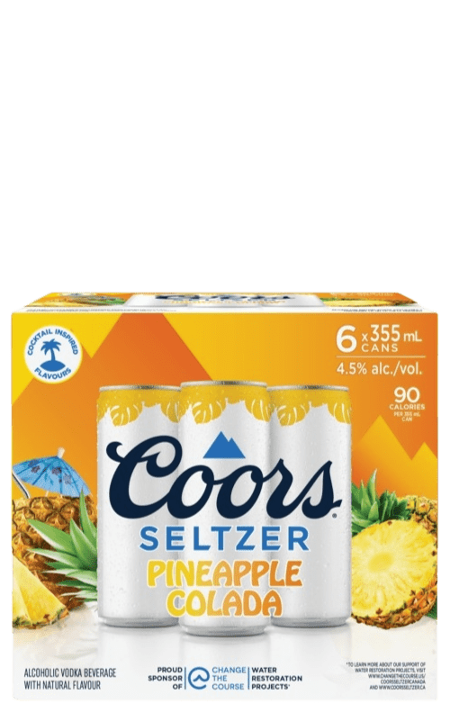 COORS SELTZER PINEAPPLE COLADA, Size: 6 Cans