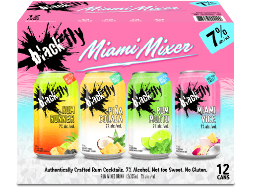 BLACK FLY RUM MIAMI MIXER, Size: 12 Cans