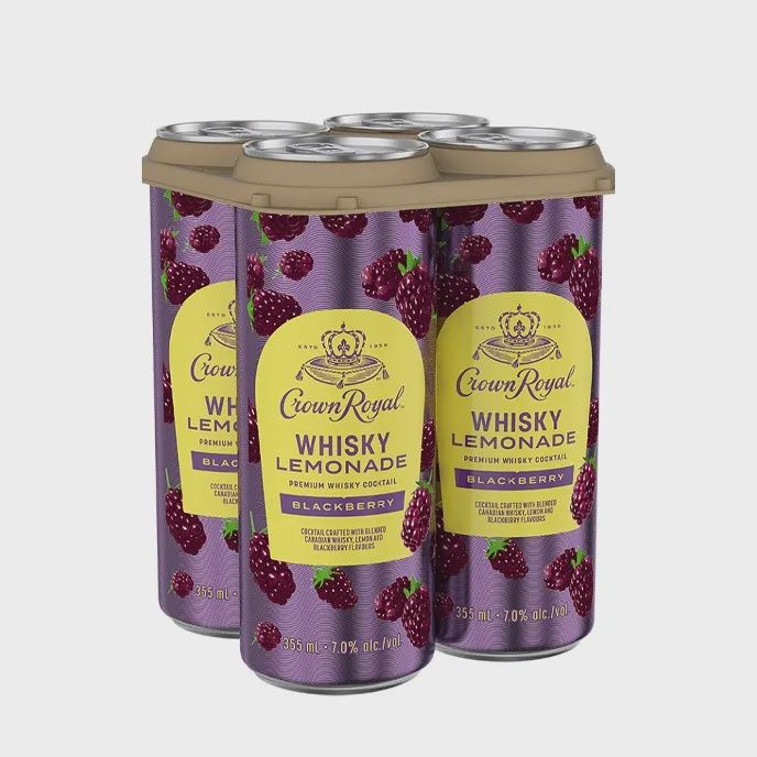 CROWN ROYAL BLACKBERRY WHISKEY LEMONADE, Size: 4 Cans
