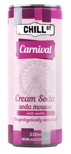 CHILL CARNIVAL CREAM SODA NON ALC, Size: 330 ml