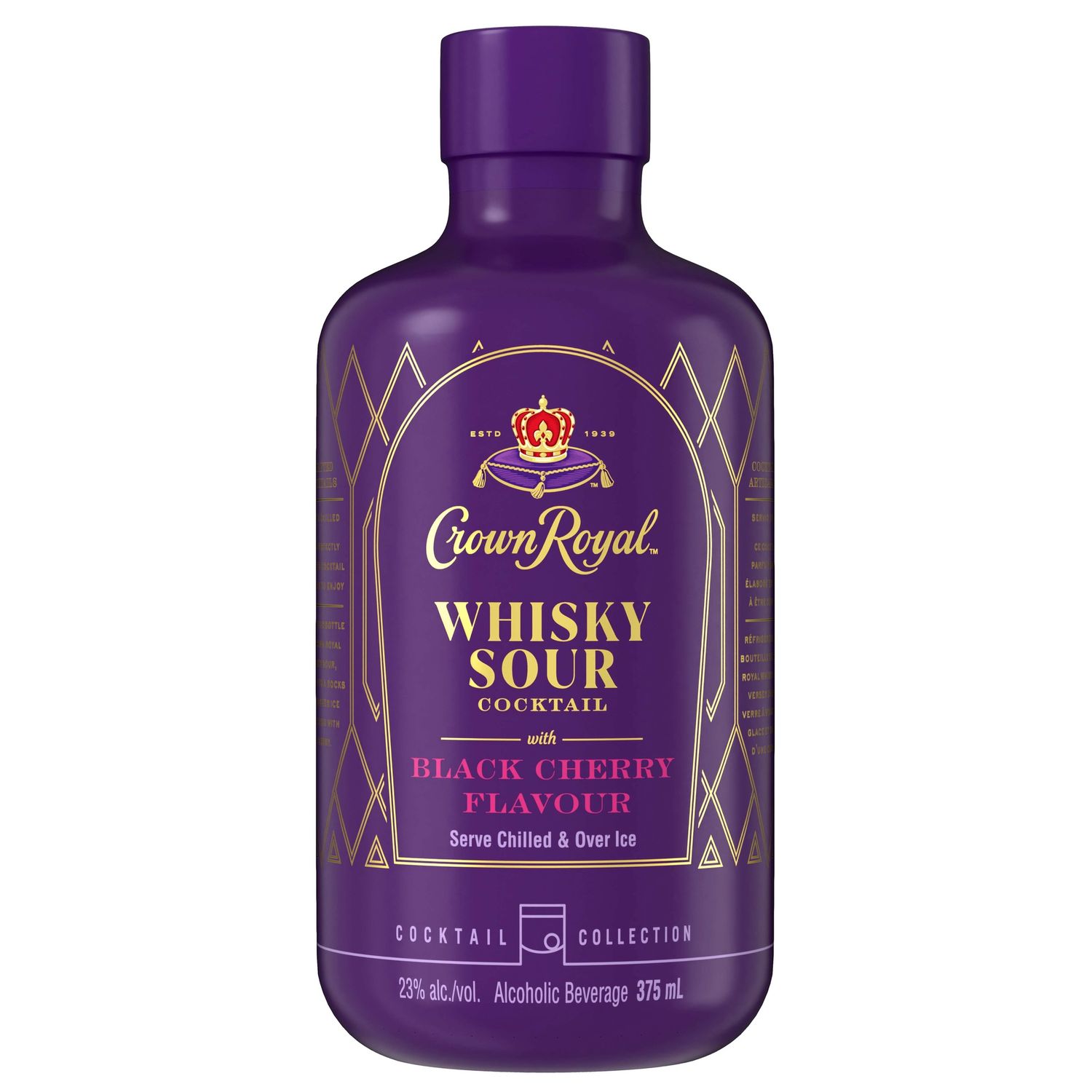 CROWN ROYAL BLACK CHERRY WHISKY SOUR, Size: 375 ml