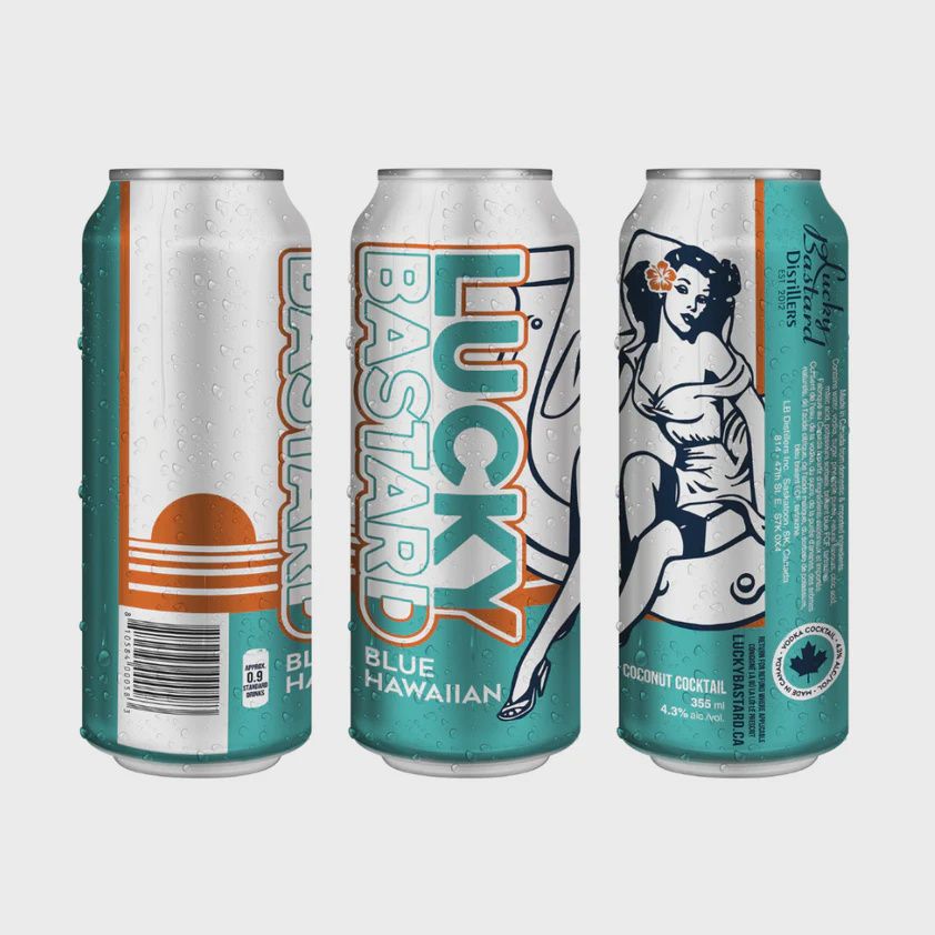 LUCKY BASTARD BLUE HAWAIIAN, Size: 6 Cans