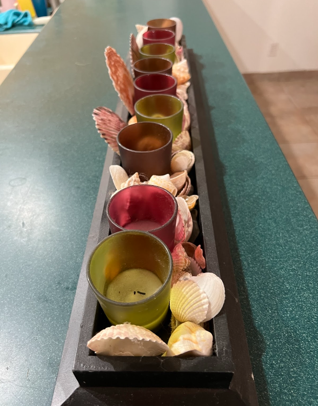 Tealight and Sea Shell Table Top Centerpiece
