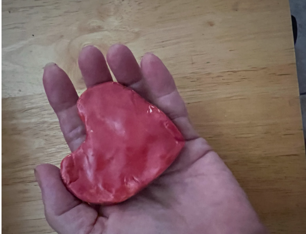 3 Red Ceramic Heart