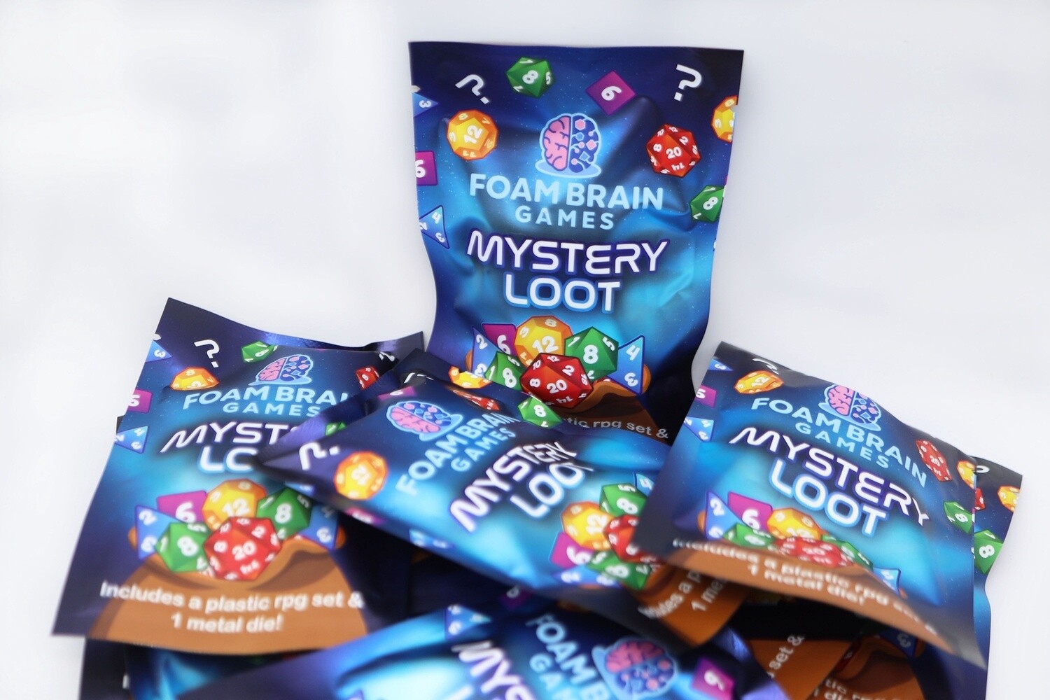 Mystery Loot Plastic RPG Die Set &amp; Bonus Metal Dice