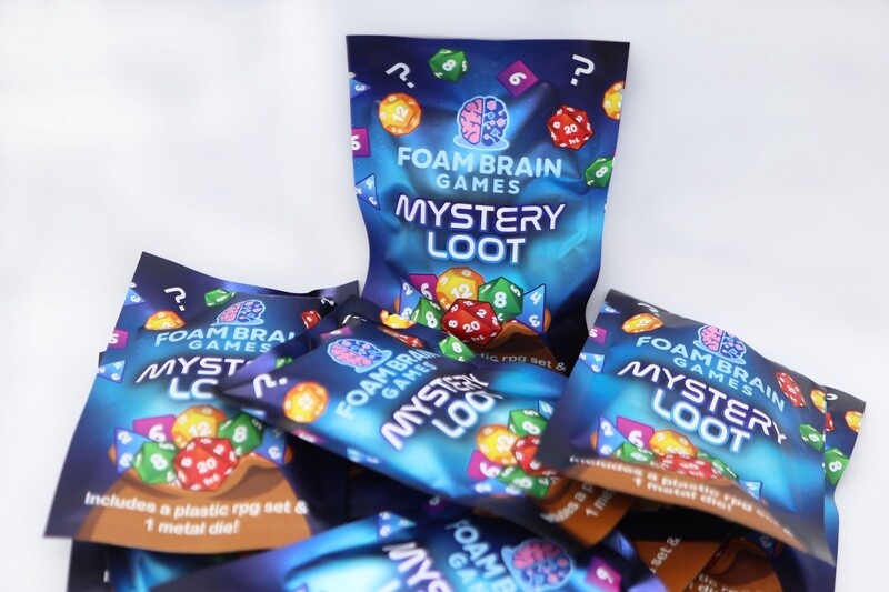 Mystery Loot Plastic RPG Die Set & Bonus Metal Dice