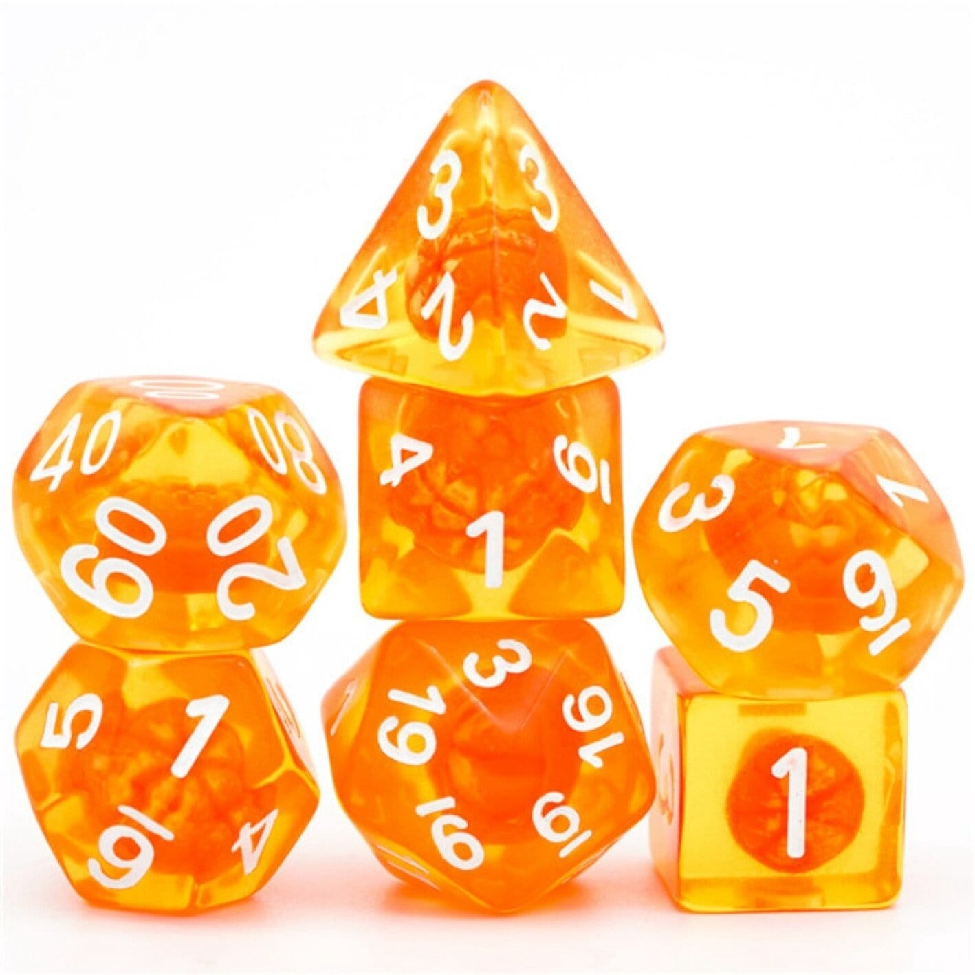 Orange Tangerine RPG Dice Set