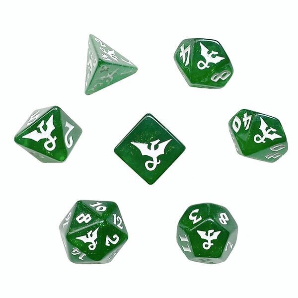 Glitter Dragon Veridius 7 Piece Dice Set - Black Oak Workshop
