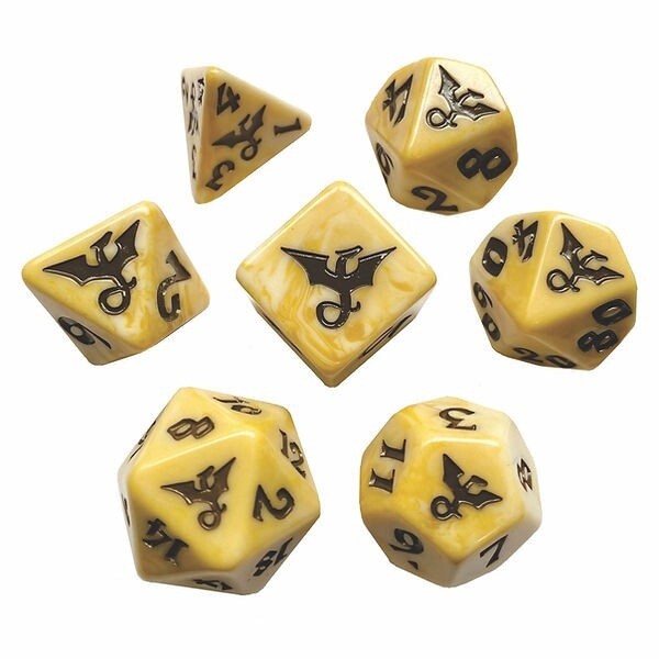 Swirl Dragon Dracolich 7 Piece Dice Set - Black Oak Workshop