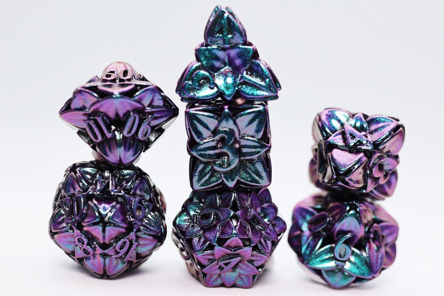 Otherworldly Flower Hollow RPG Metal Dice Set