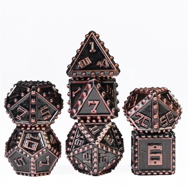 Copper Brigandine Armor RPG Metal Dice Set