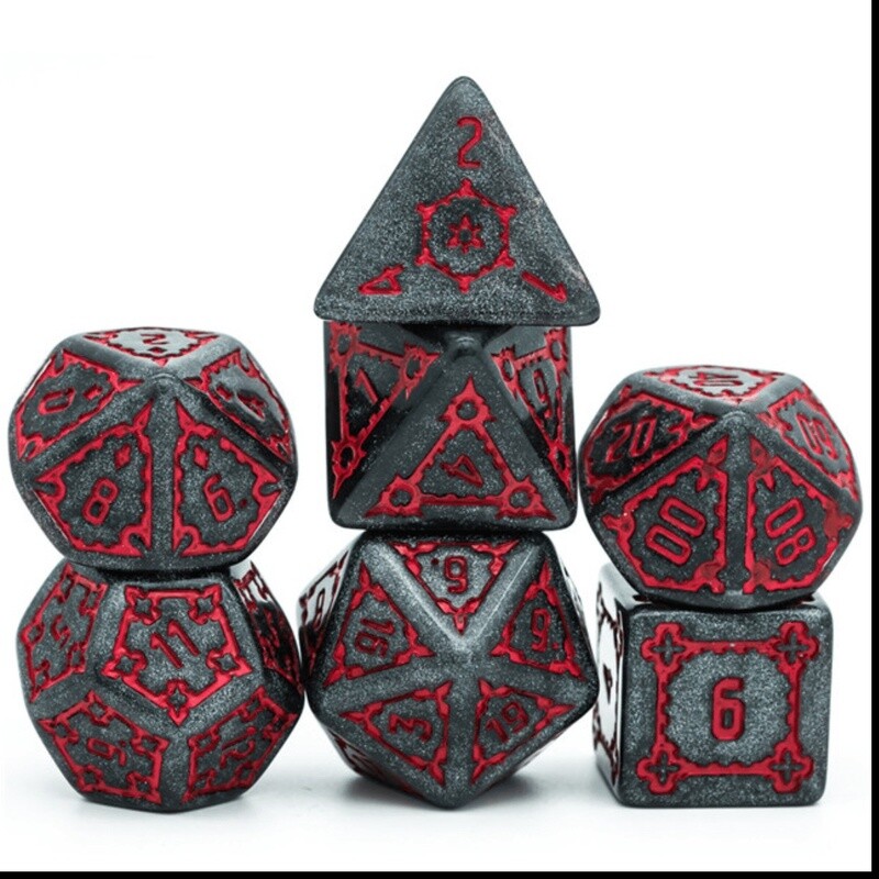 Huge Black Castle Dice Set - 25mm