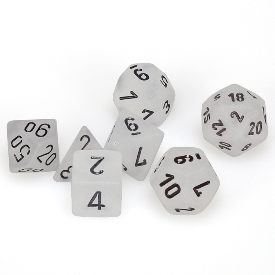 Frosted™ Polyhedral Clear/black 7-Die Set